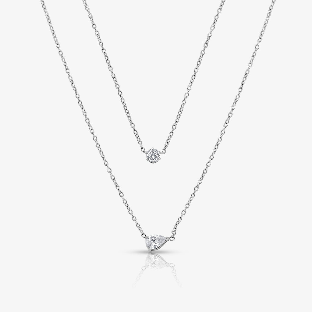 Evry Jewels Whisper Shine Necklace 2 Piece Set