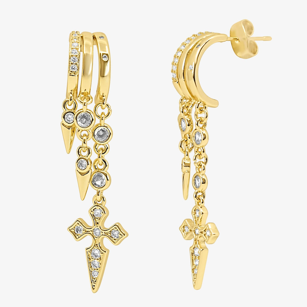 Evry Jewels Sparkle Drop Charm Earrings