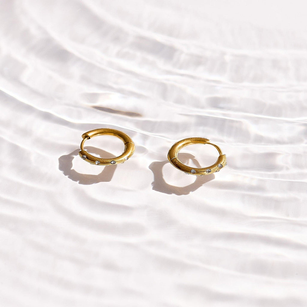 Evry Jewels Crystal Dot Hoop Earrings