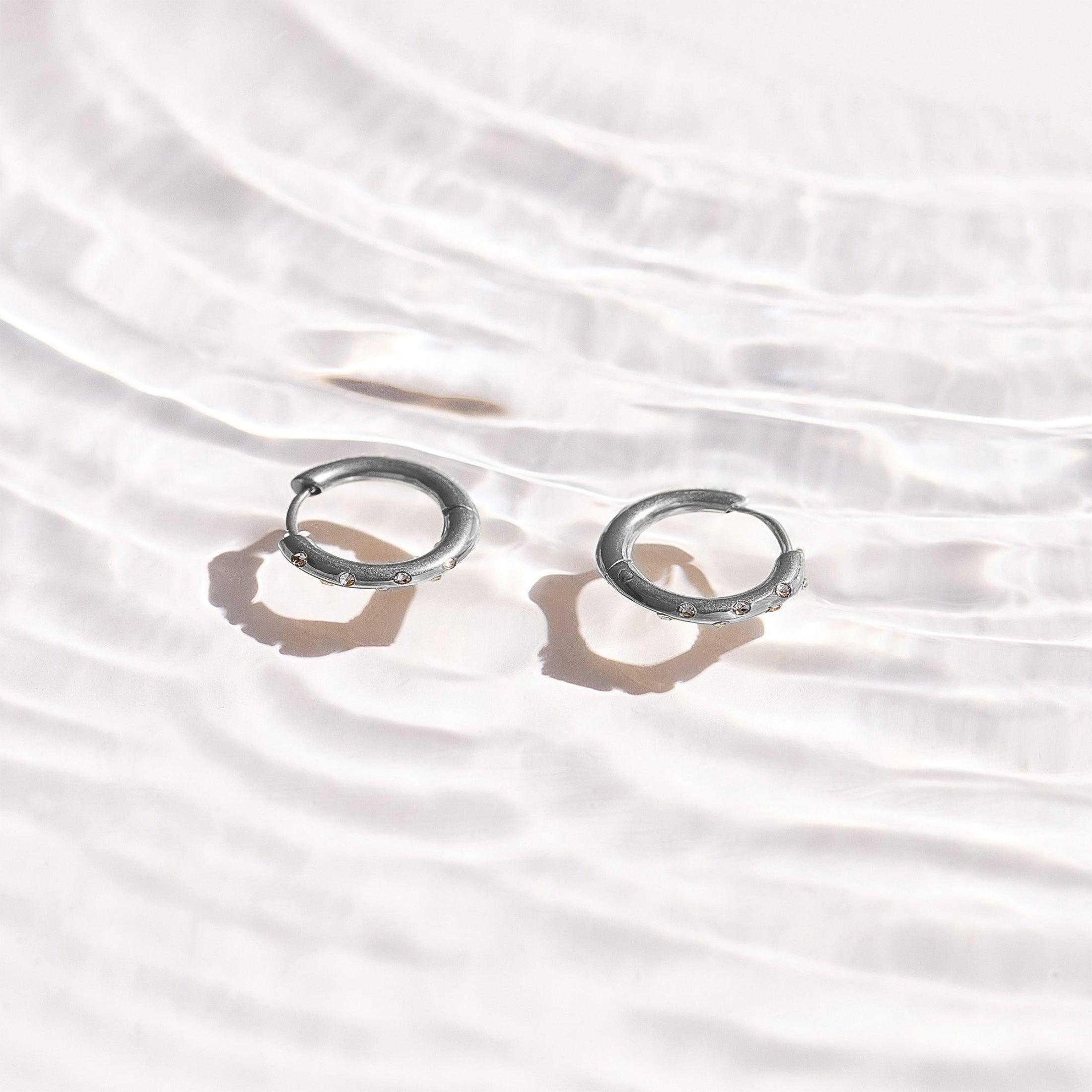 Evry Jewels Crystal Dot Hoop Earrings