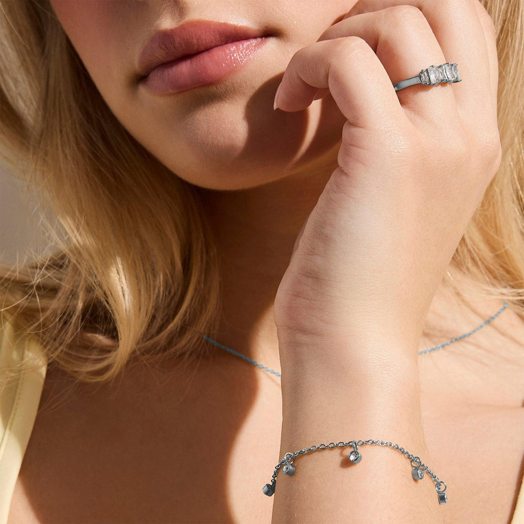 Evry Jewels Dainty Crystal Drop Bracelet