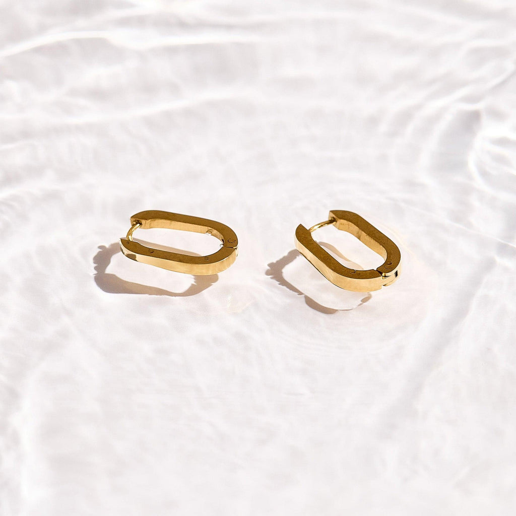 Evry Jewels Slim Block Hoops
