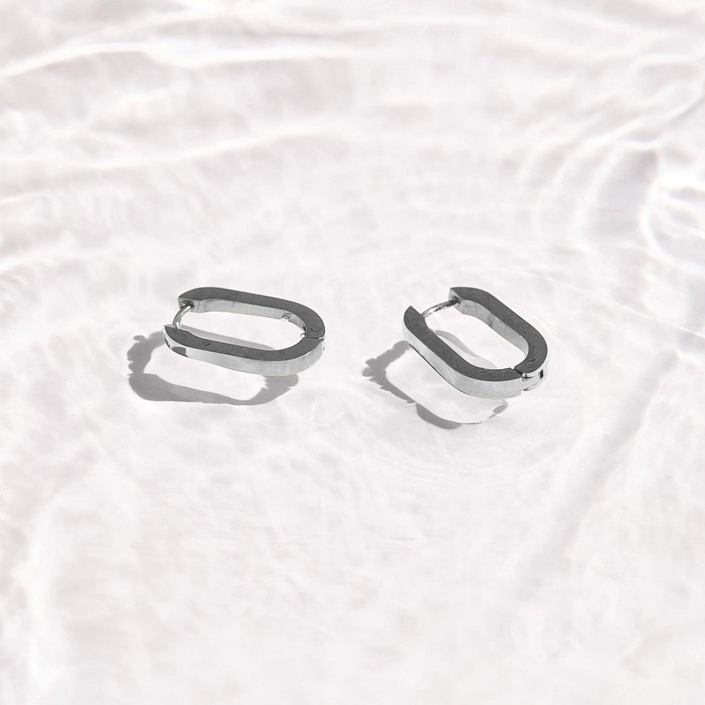 Evry Jewels Slim Block Hoops