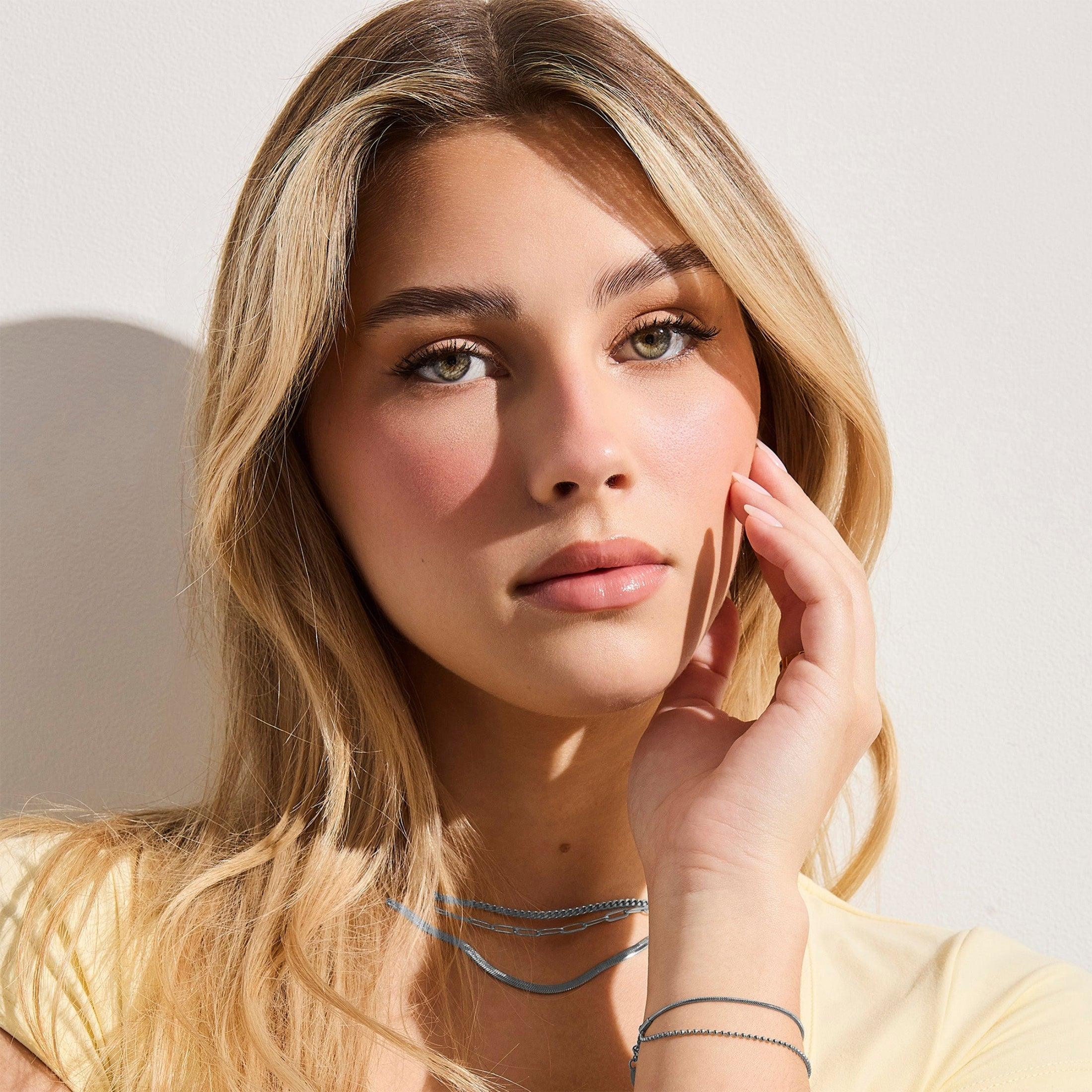 Evry Jewels Triple Layer Chain Necklace Set
