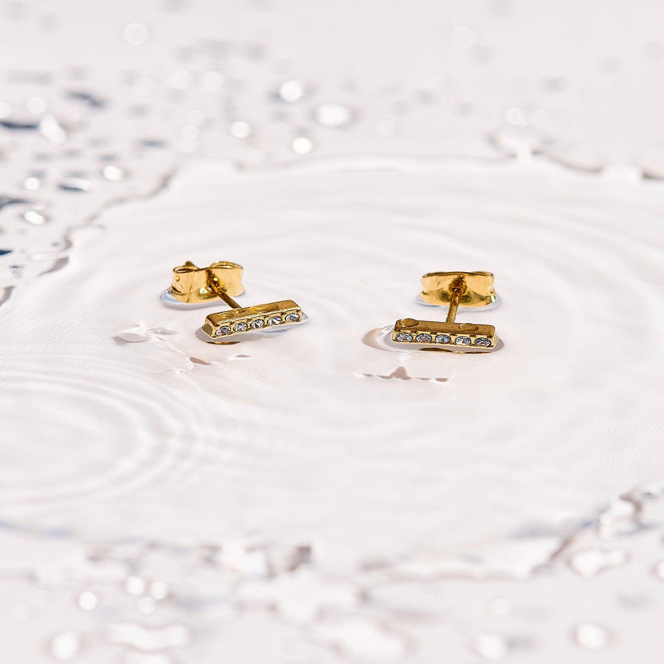 Evry Jewels Crystal Bar Stud Earrings
