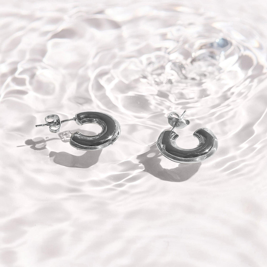 Evry Jewels Chunky Curved Hoop Earrings