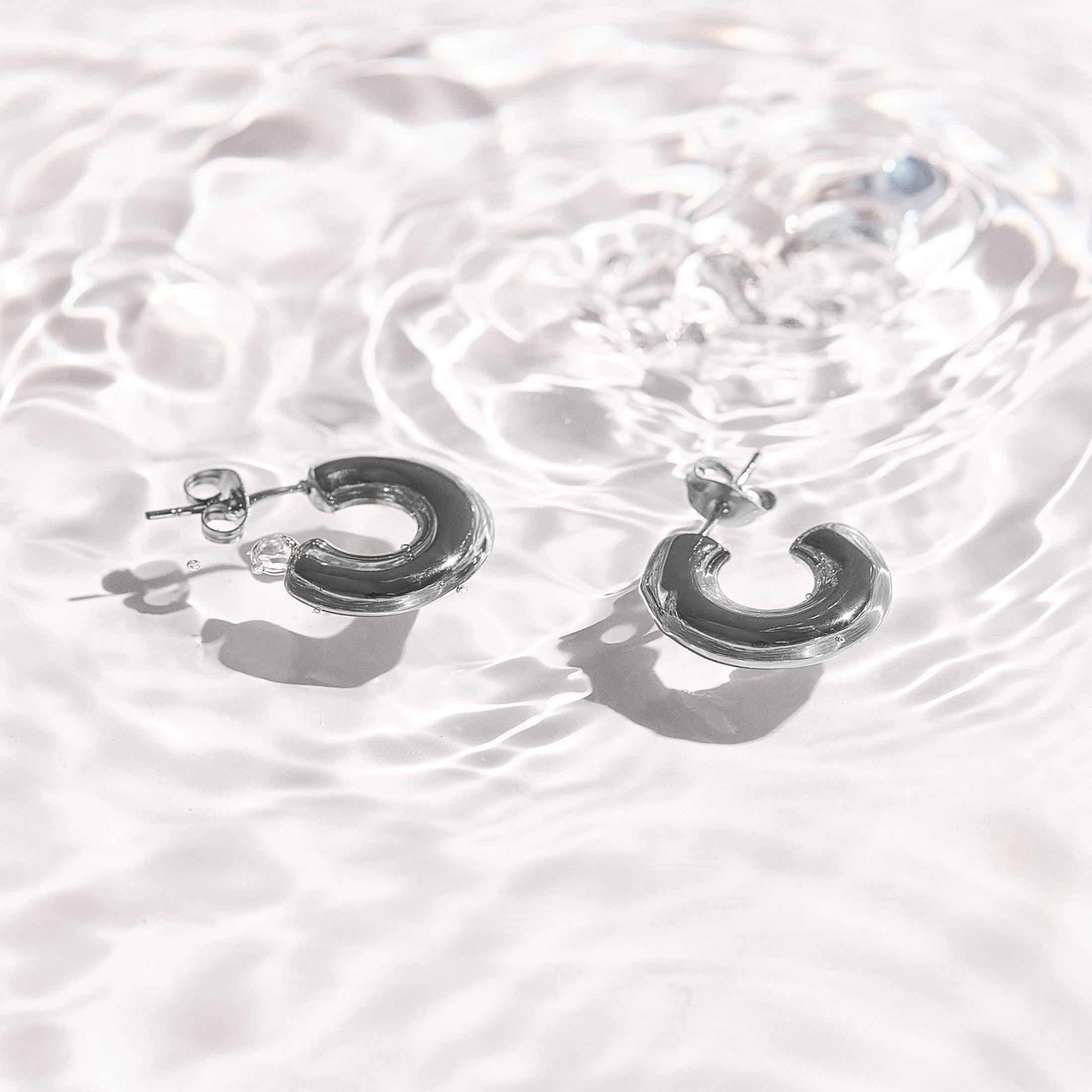 Evry Jewels Chunky Curved Hoop Earrings