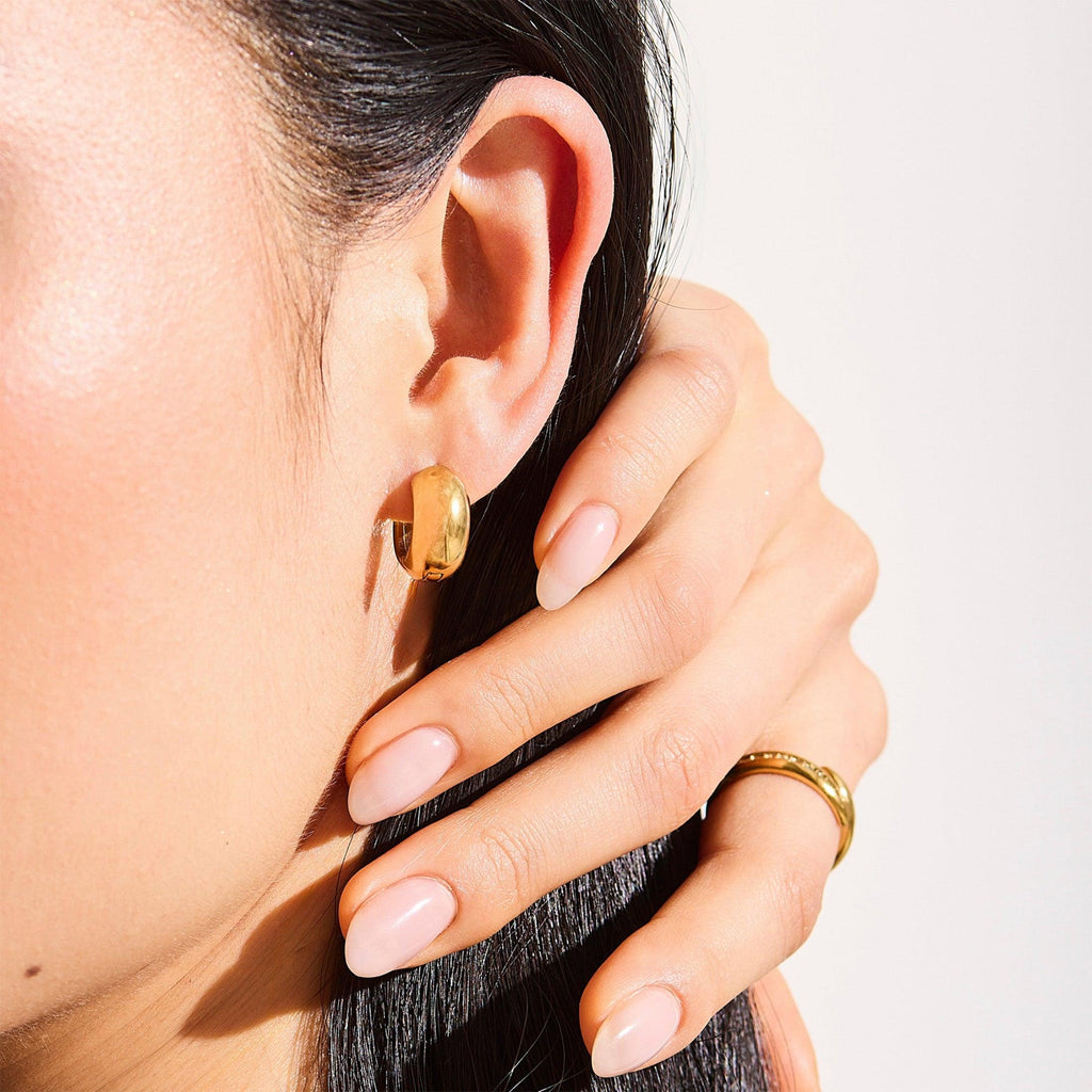 Evry Jewels Chunky Mini Hoop Earrings