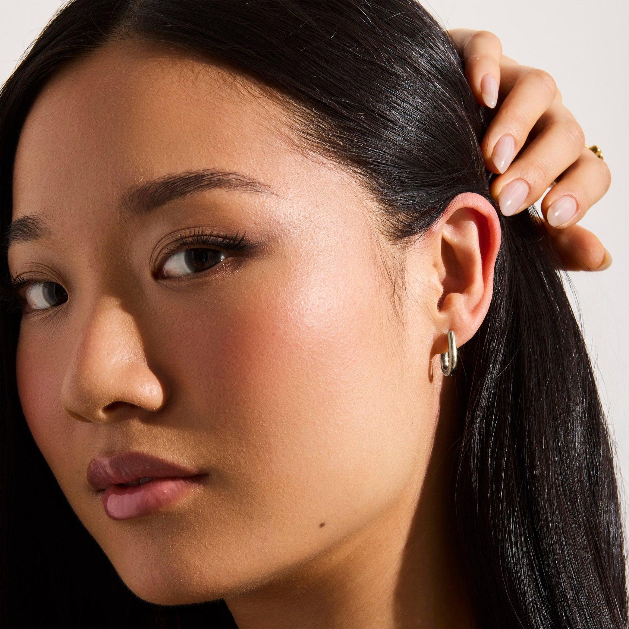 Evry Jewels Bold Oval Hoop Earrings