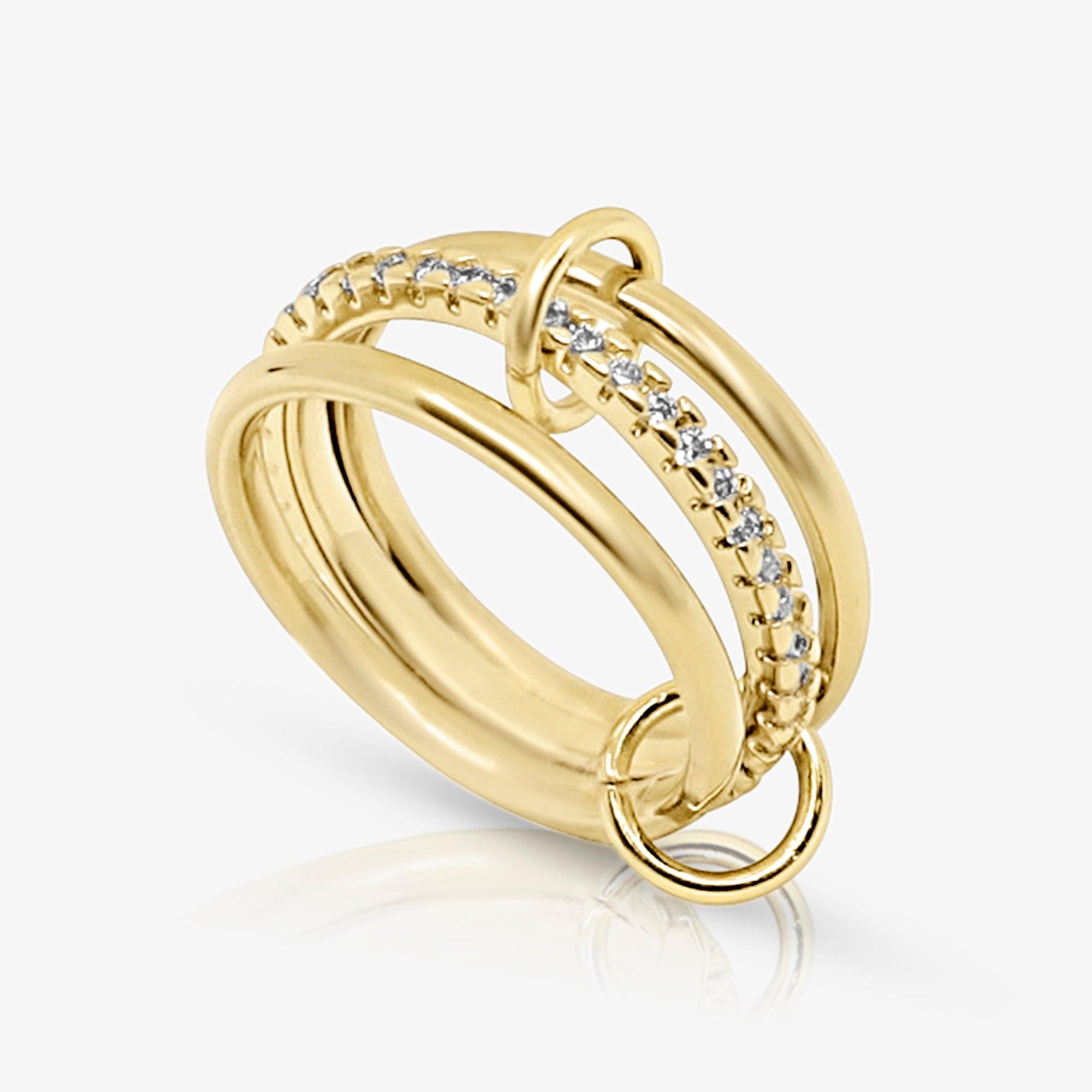 Evry Jewels Stacked Linked Crystal Band Ring