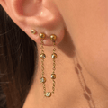 Evry Jewels Shimmer Chain Stud Earring