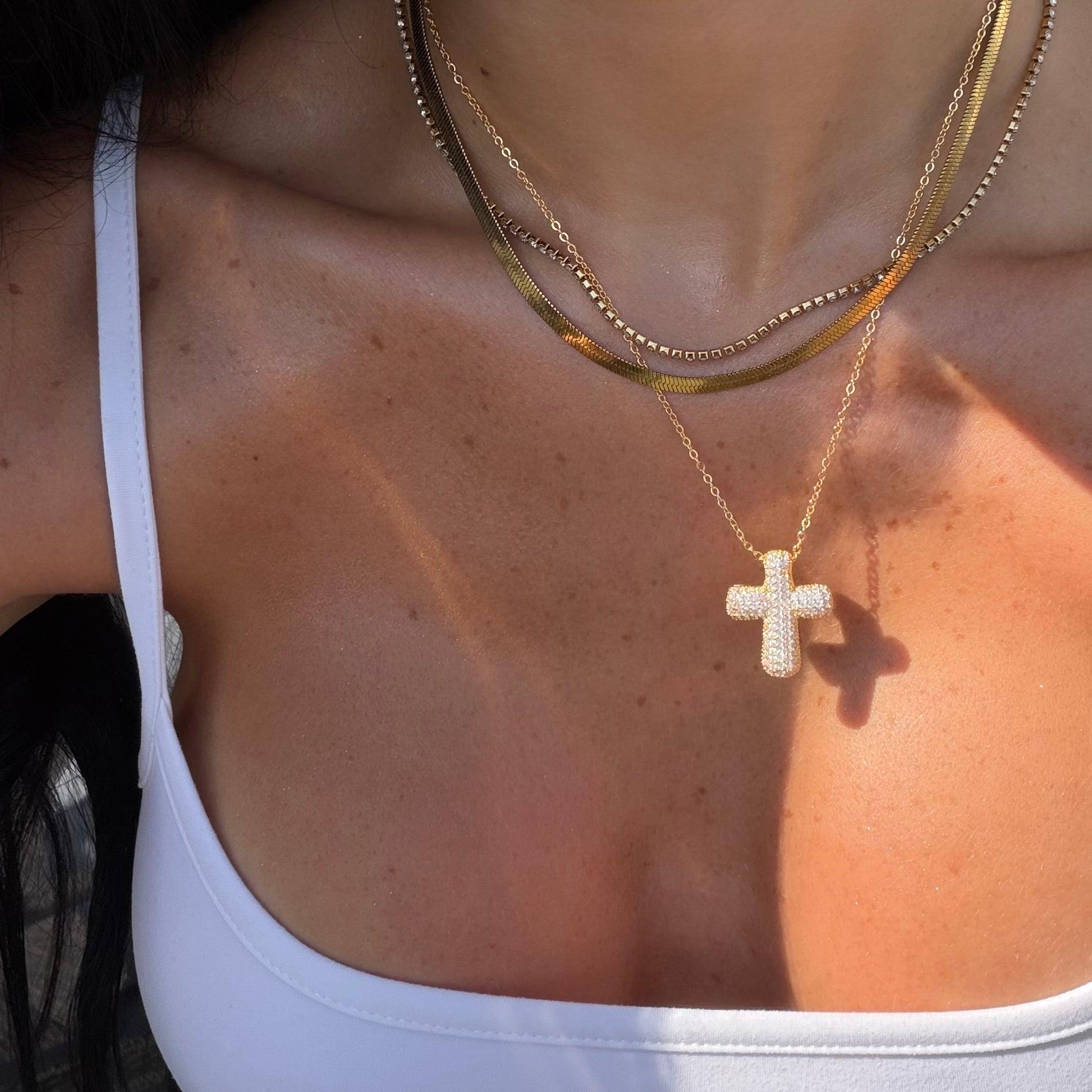 Evry Jewels Forever Blessed Cross Necklace