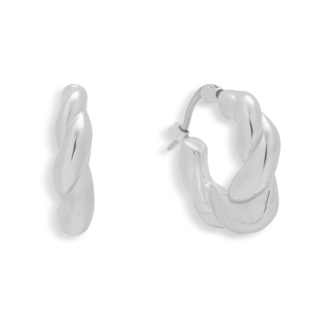 Evry Jewels Chunky Twisted Hoop Earrings
