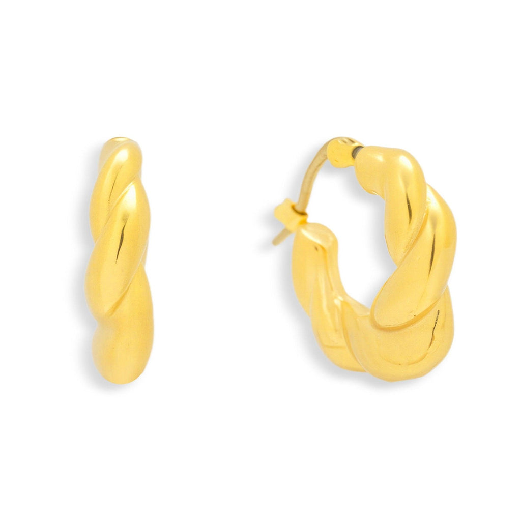 Evry Jewels Chunky Twisted Hoop Earrings