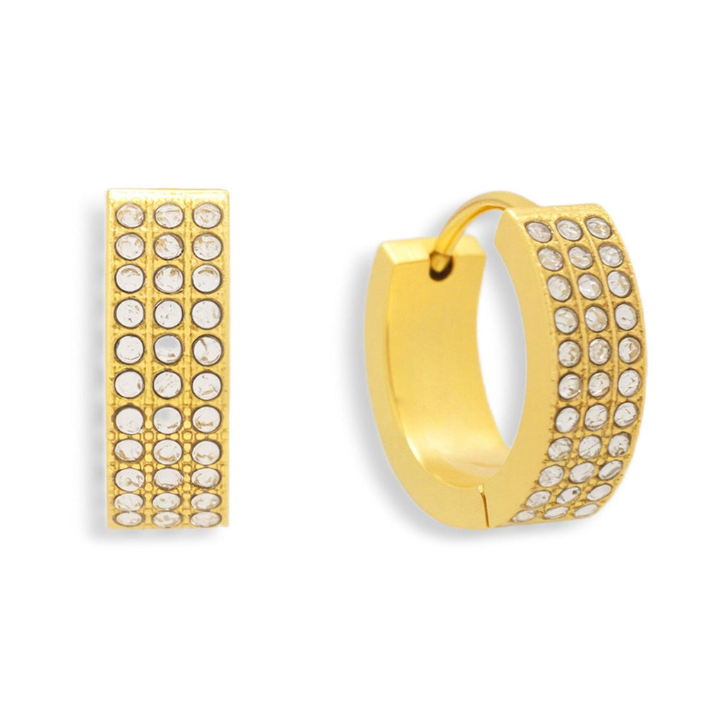 Evry Jewels Pavé Crystal Huggie Hoop Earrings