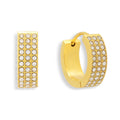 Evry Jewels Pavé Crystal Huggie Hoop Earrings