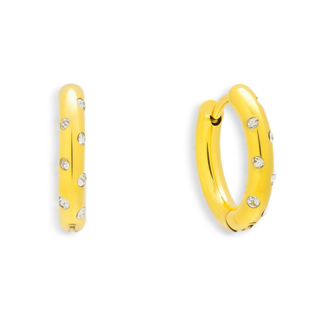 Evry Jewels Crystal Dot Hoop Earrings