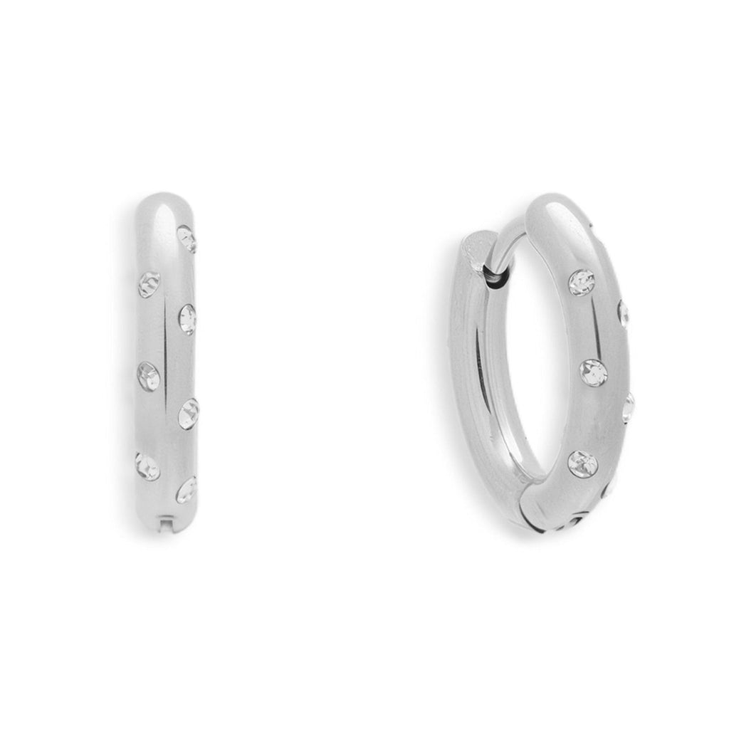 Evry Jewels Crystal Dot Hoop Earrings
