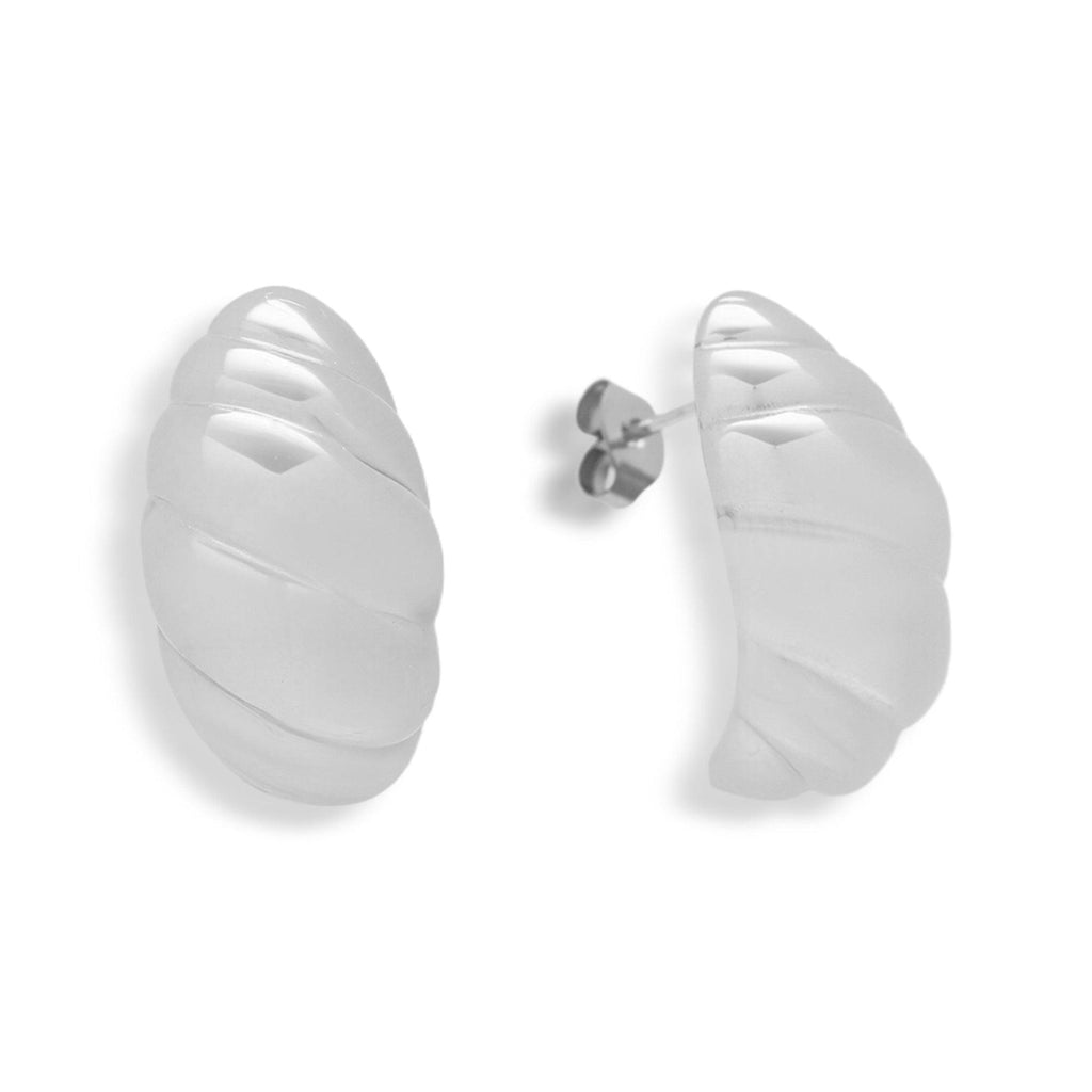 Evry Jewels Twist Shell Dome Earrings