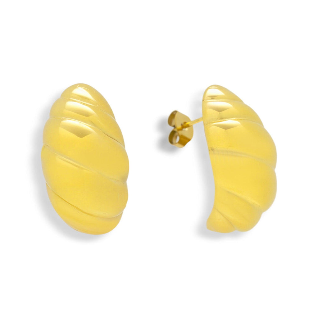 Evry Jewels Twist Shell Dome Earrings