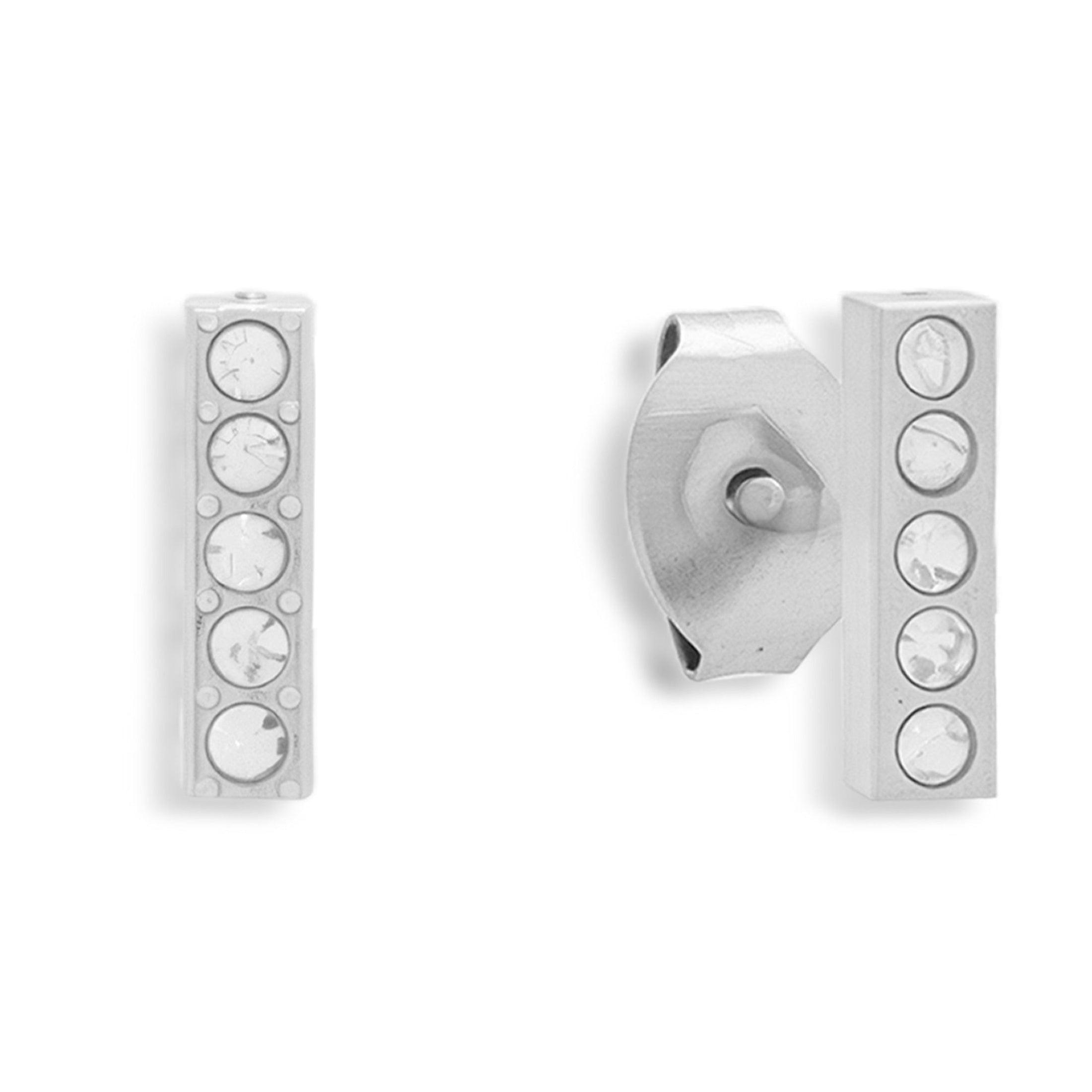 Evry Jewels Crystal Bar Stud Earrings