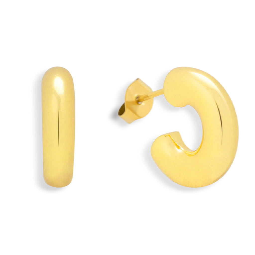 Evry Jewels Chunky Curved Hoop Earrings