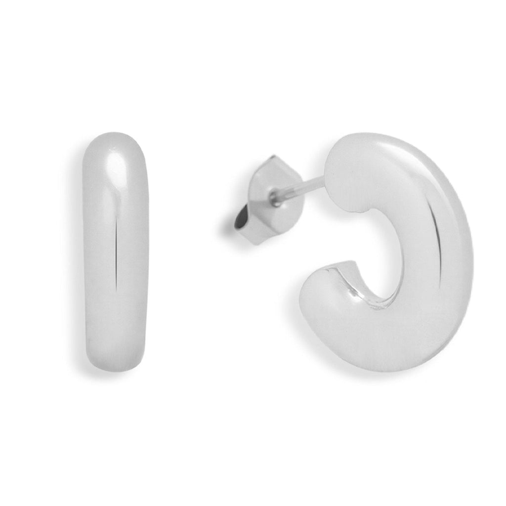 Evry Jewels Chunky Curved Hoop Earrings