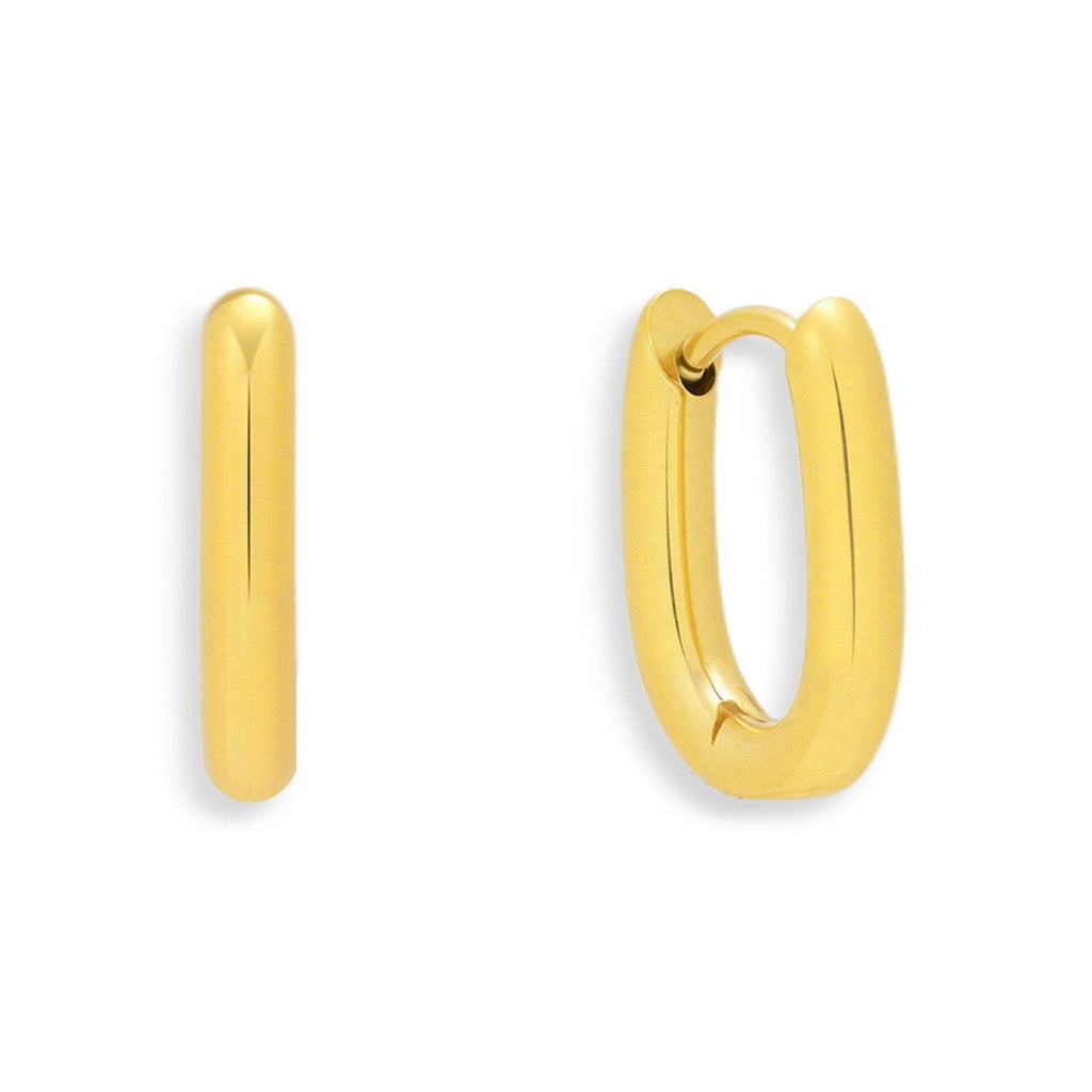 Evry Jewels Bold Oval Hoop Earrings