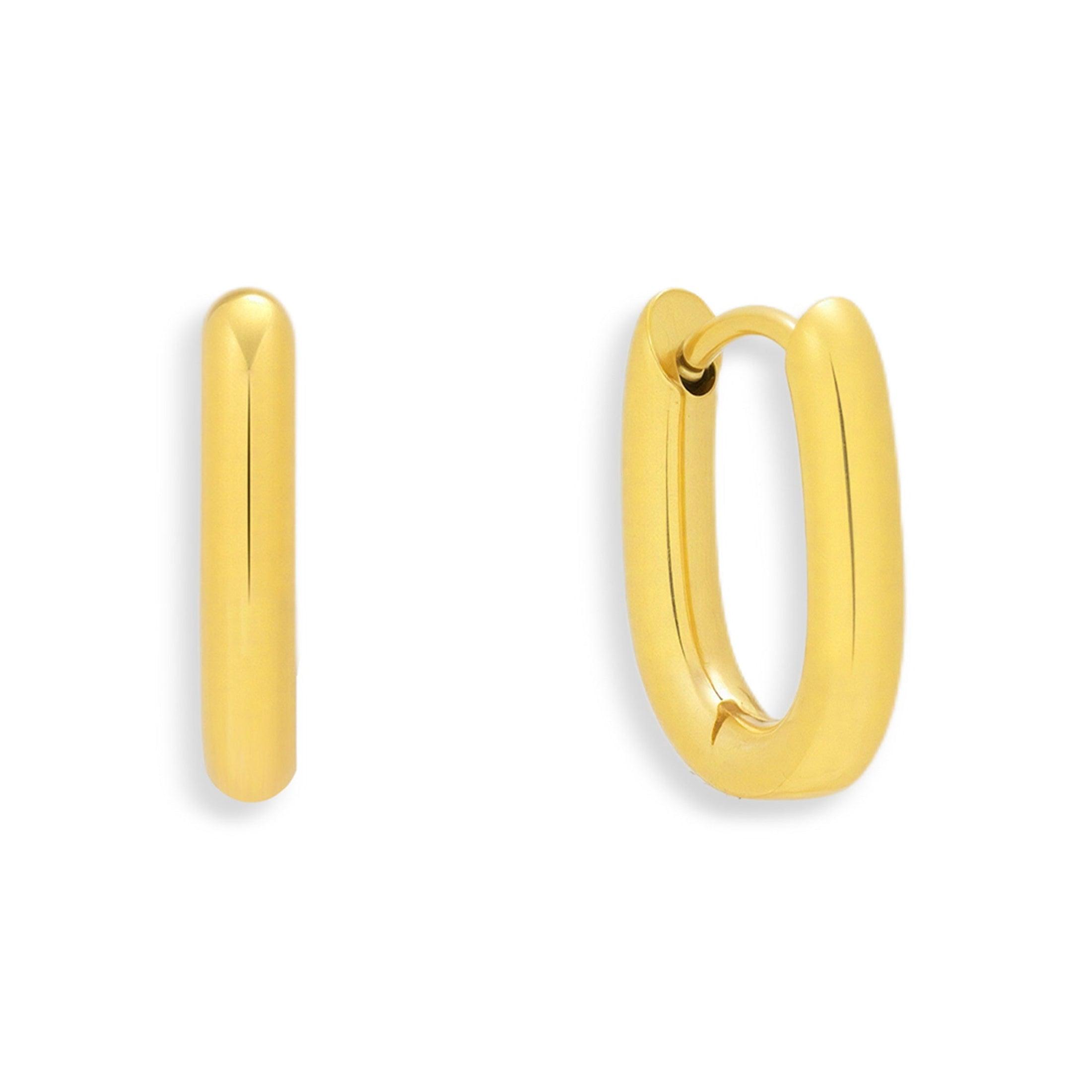 Evry Jewels Bold Oval Hoop Earrings