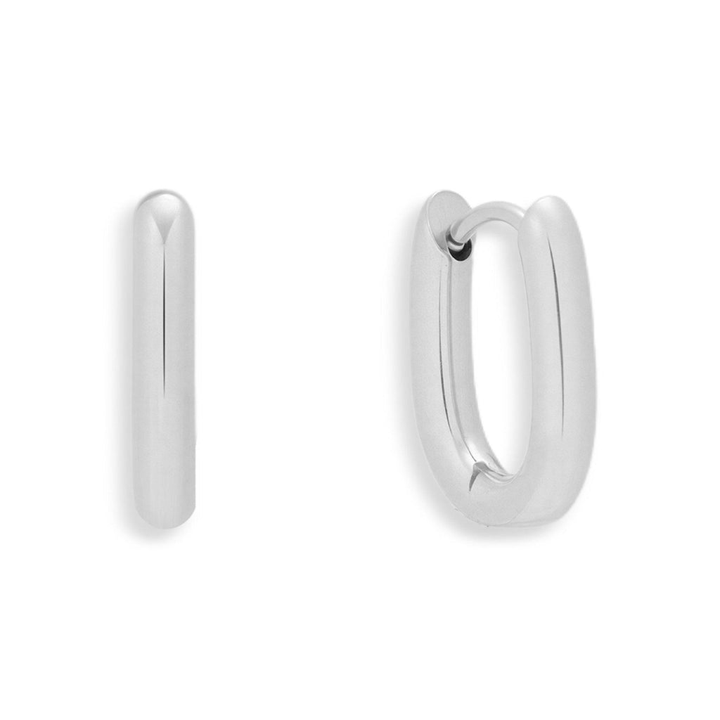 Evry Jewels Bold Oval Hoop Earrings