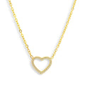 Evry Jewels Crystal Heart Outline Necklace