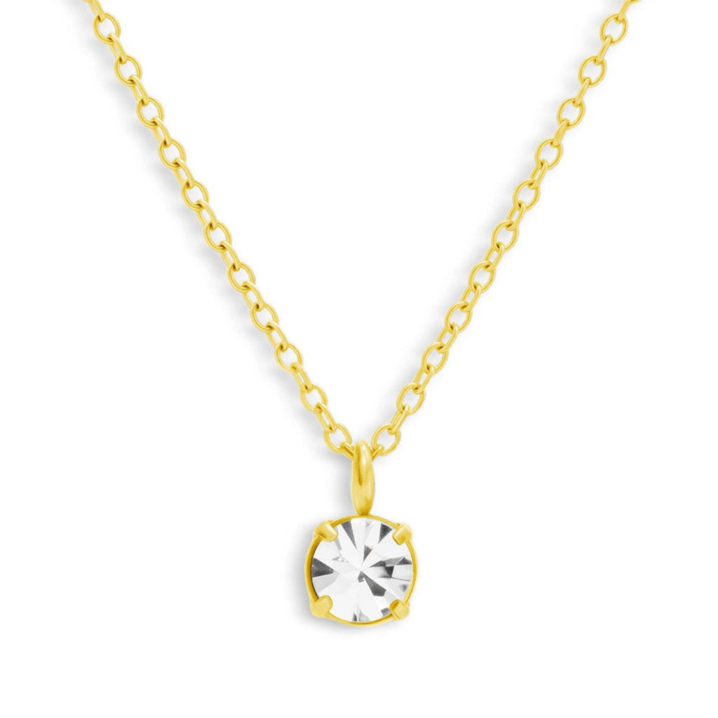 Evry Jewels Solitaire Crystal Necklace