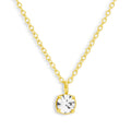 Evry Jewels Solitaire Crystal Necklace