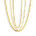 Evry Jewels Triple Layer Chain Necklace Set
