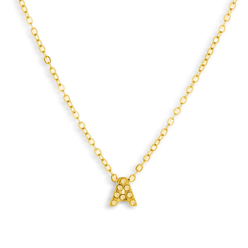 Evry Jewels Crystal Initial Necklace