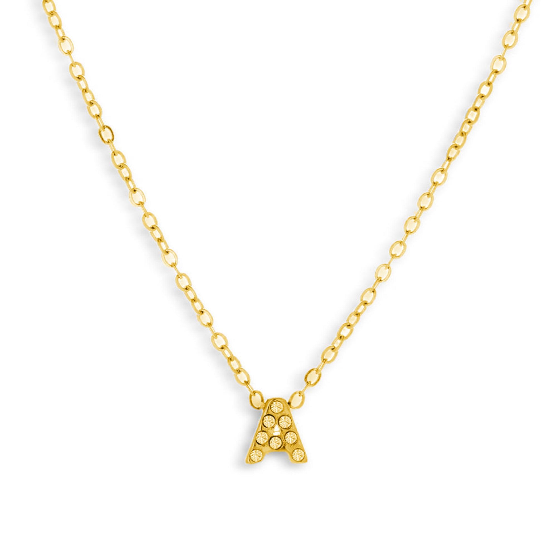 Evry Jewels Crystal Initial Necklace