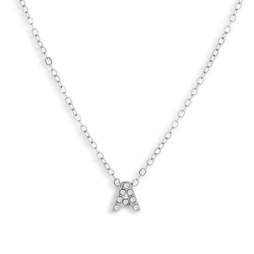 Evry Jewels Crystal Initial Necklace