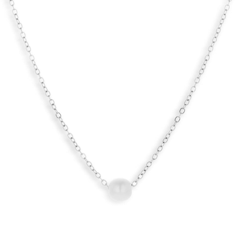 Evry Jewels Single Pearl Drop Necklace