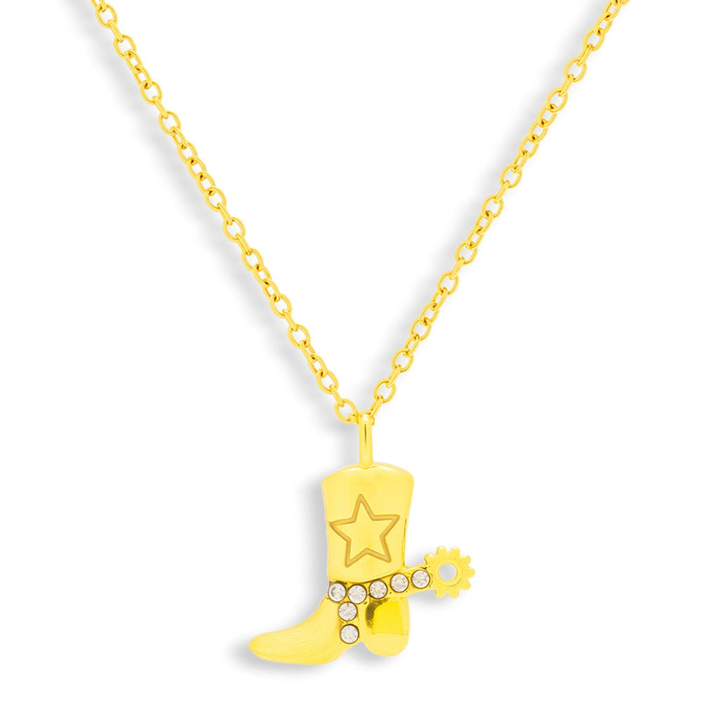 Evry Jewels Cowboy Boot Crystal Charm Necklace