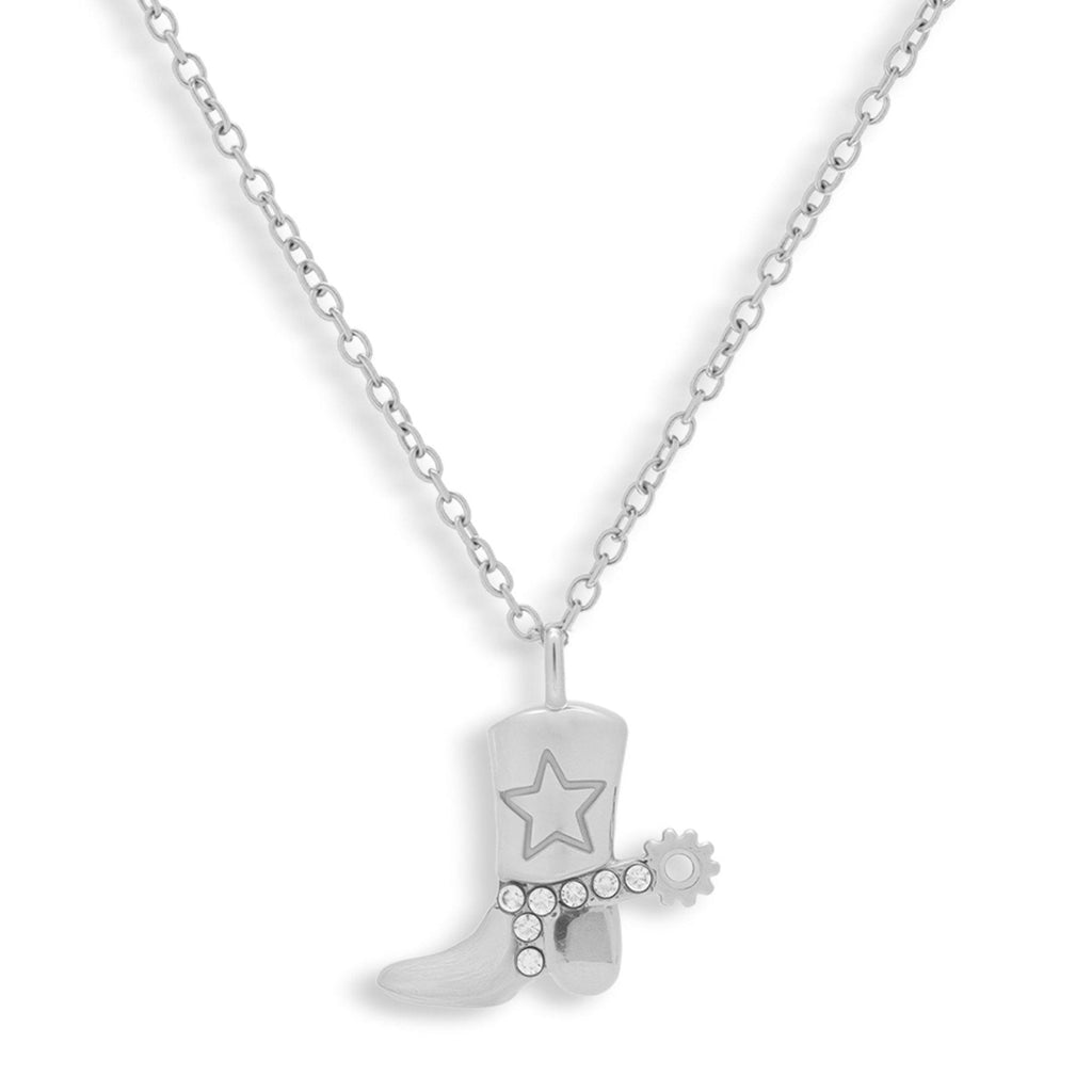 Evry Jewels Cowboy Boot Crystal Charm Necklace