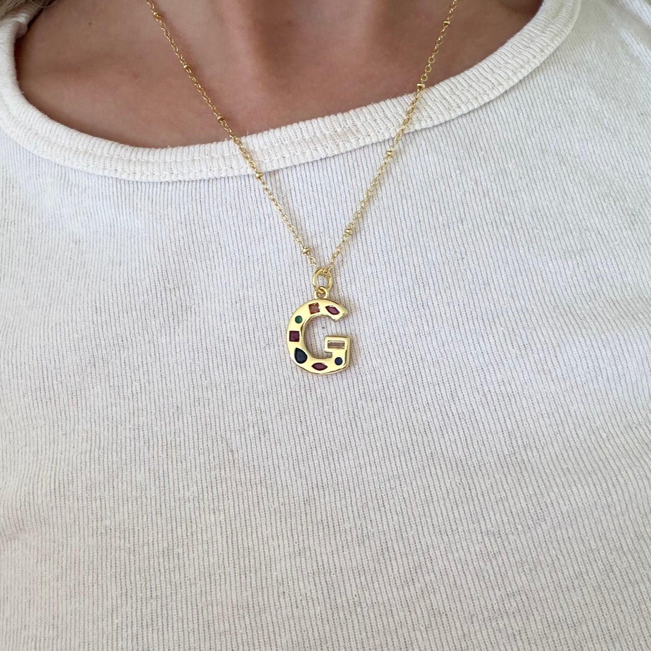 Evry Jewels Bright Babe Initial Necklace