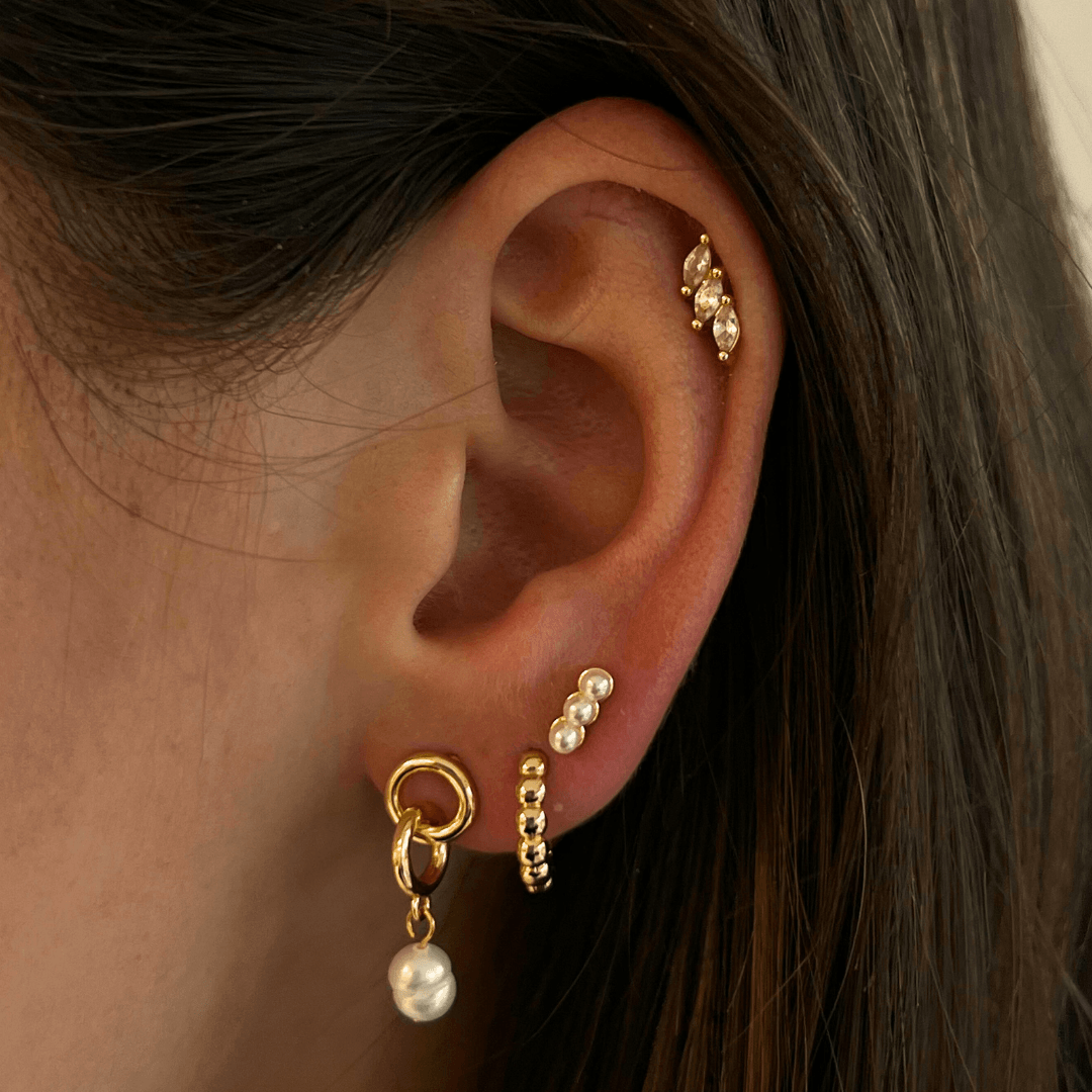 Evry Jewels Pebble Hoops