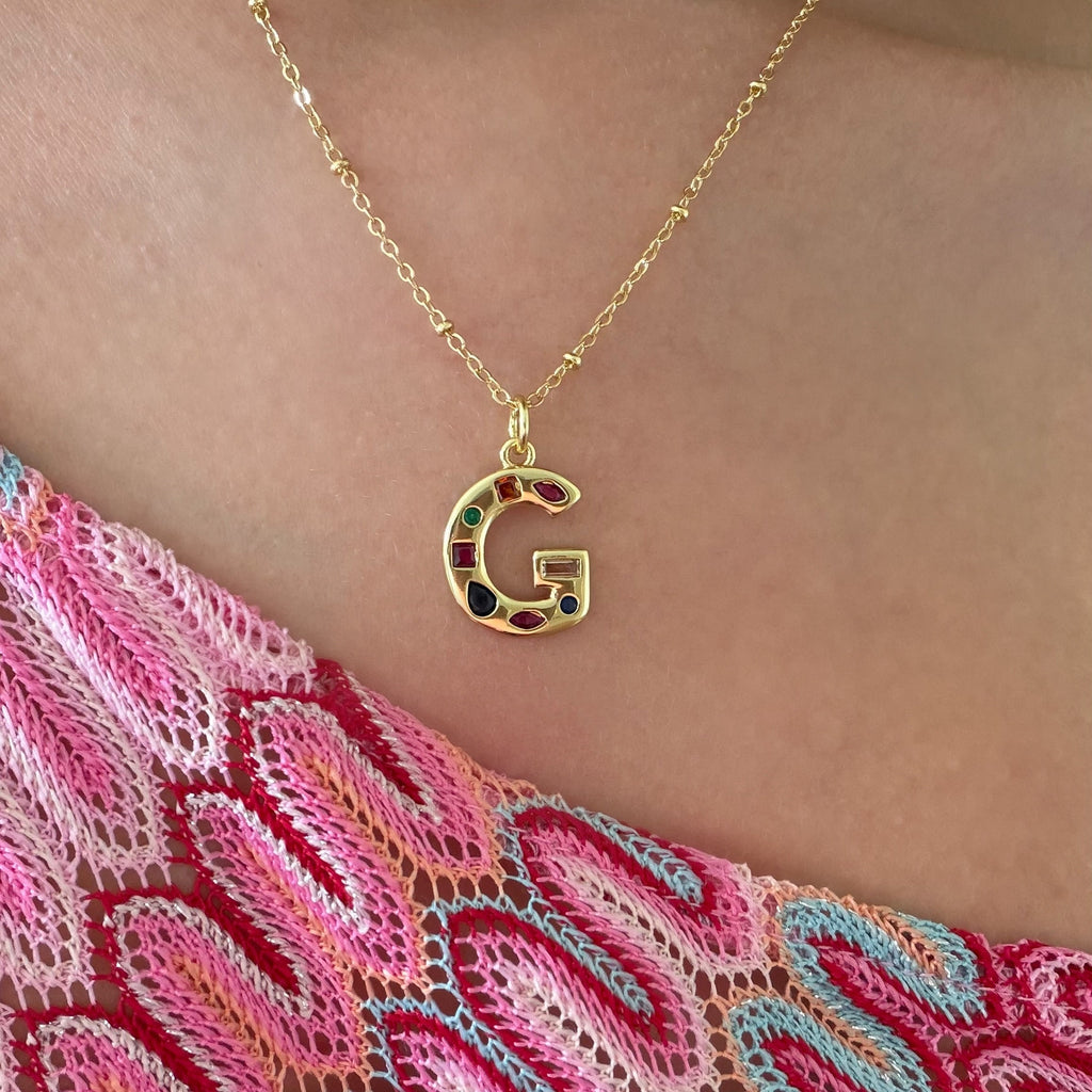 Evry Jewels Bright Babe Initial Necklace