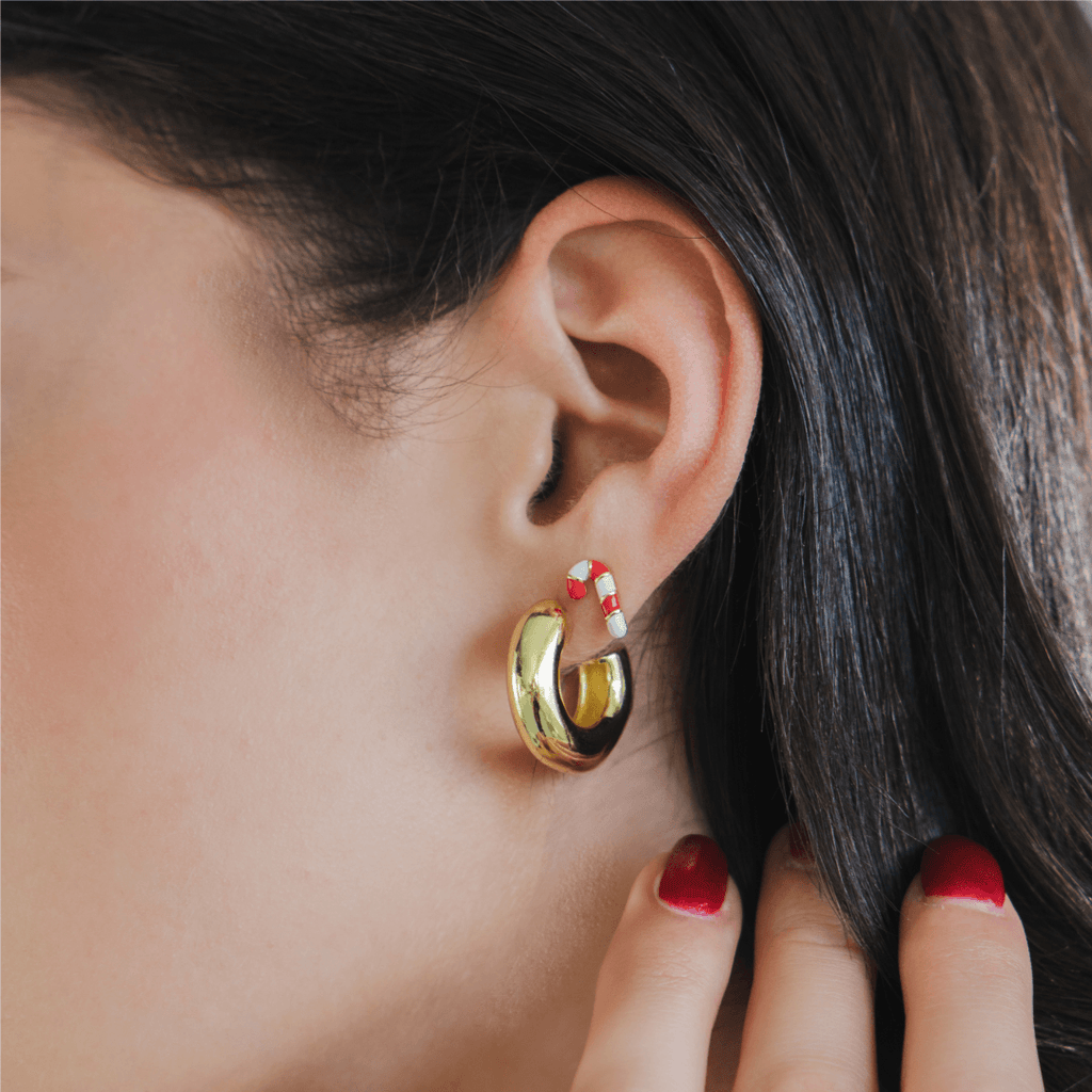 Evry Jewels Candy Cane Earrings