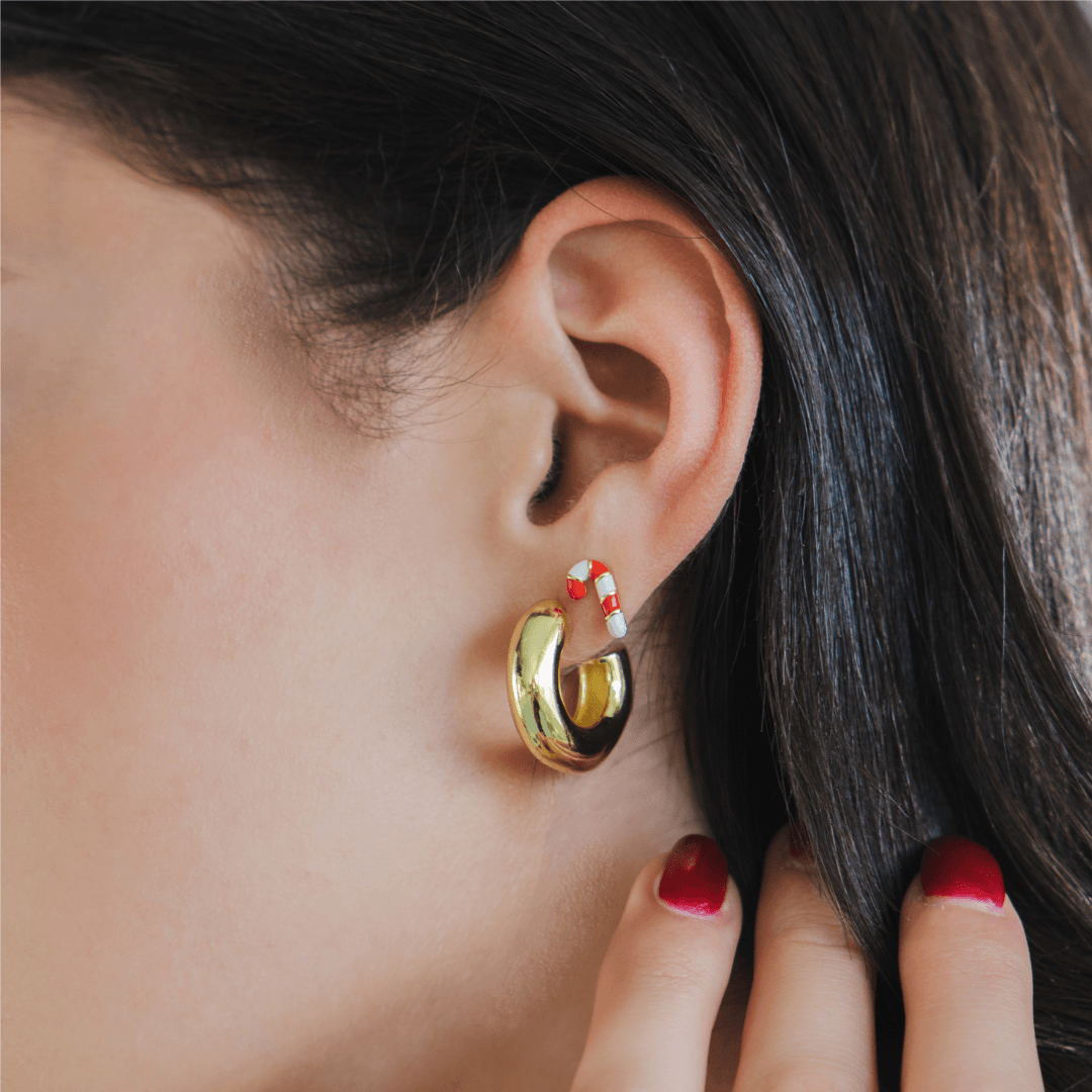 Evry Jewels Candy Cane Earrings