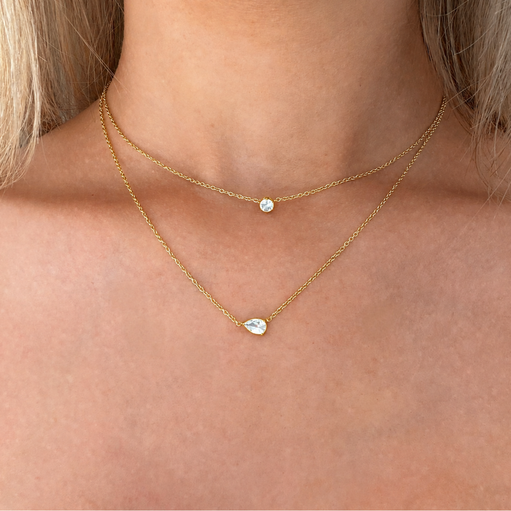 Evry Jewels Whisper Shine Necklace 2 Piece Set