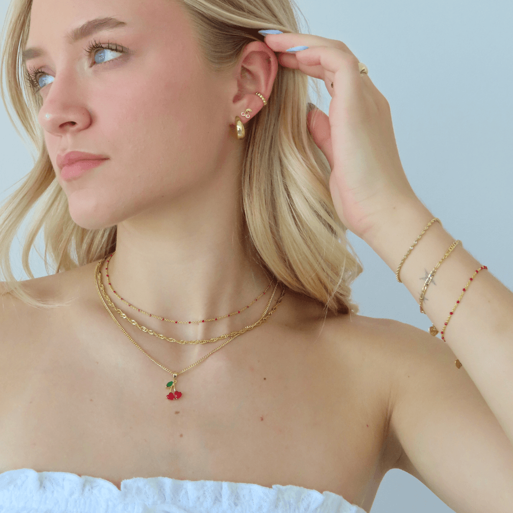 Evry Jewels Cherry Girl Necklace