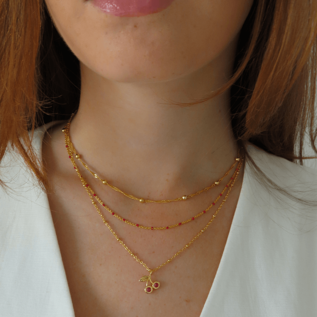 Evry Jewels Cherry On Top Necklace