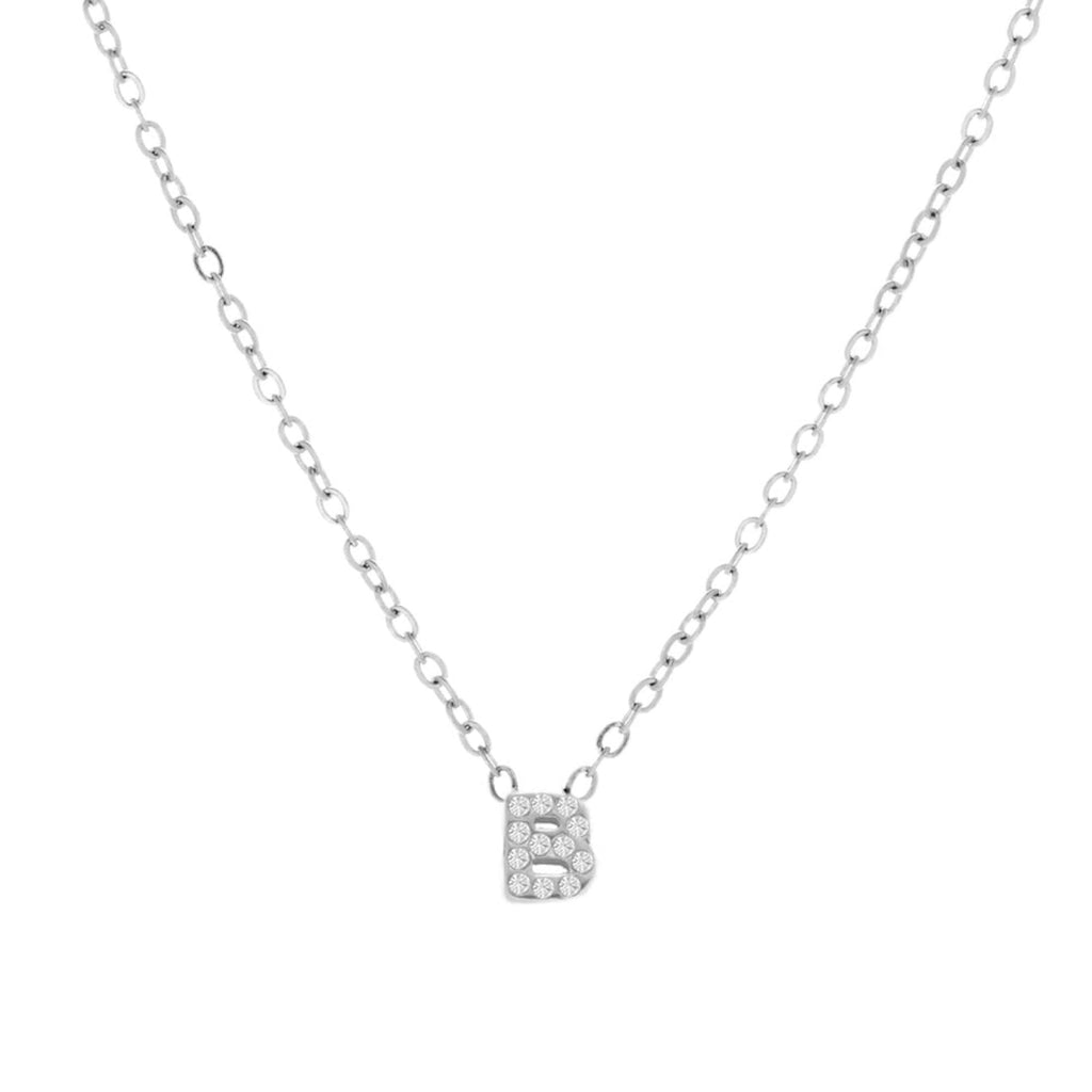 Evry Jewels Crystal Initial Necklace