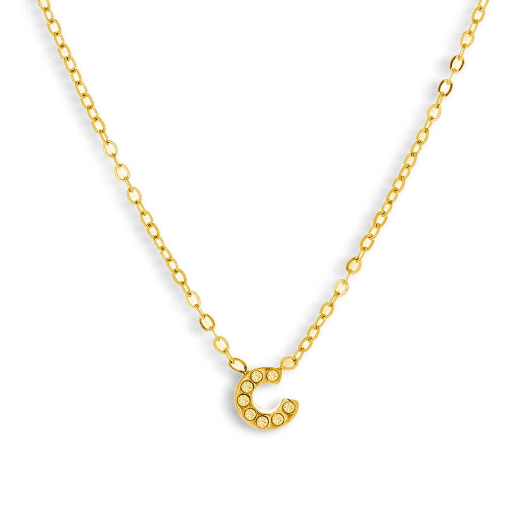 Evry Jewels Crystal Initial Necklace